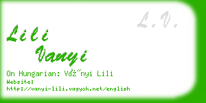 lili vanyi business card